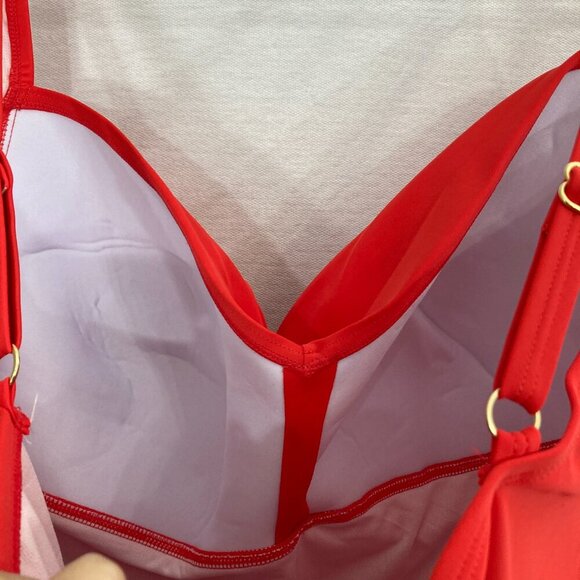 New Liz Claiborne Red Adjustable Straps Molded Cups Swimsuit One Piece size 24W - Picture 9 of 10